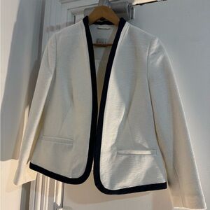 Eastex White Blazer with Navy Blue Trim